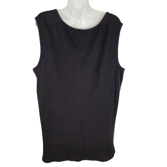 Maurices Textured Corset Tank Top Women Plus 3X Fitted V Neck Black Stretch Soft - Picture 2 of 8